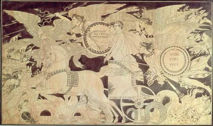 Allegorie van de Slag bij Austerlitz, voorbereidende tekening voor de decoratie van een grote Sevres-vaas bestemd voor het Keizerlijk Paleis van Saint-Cloud, 1806